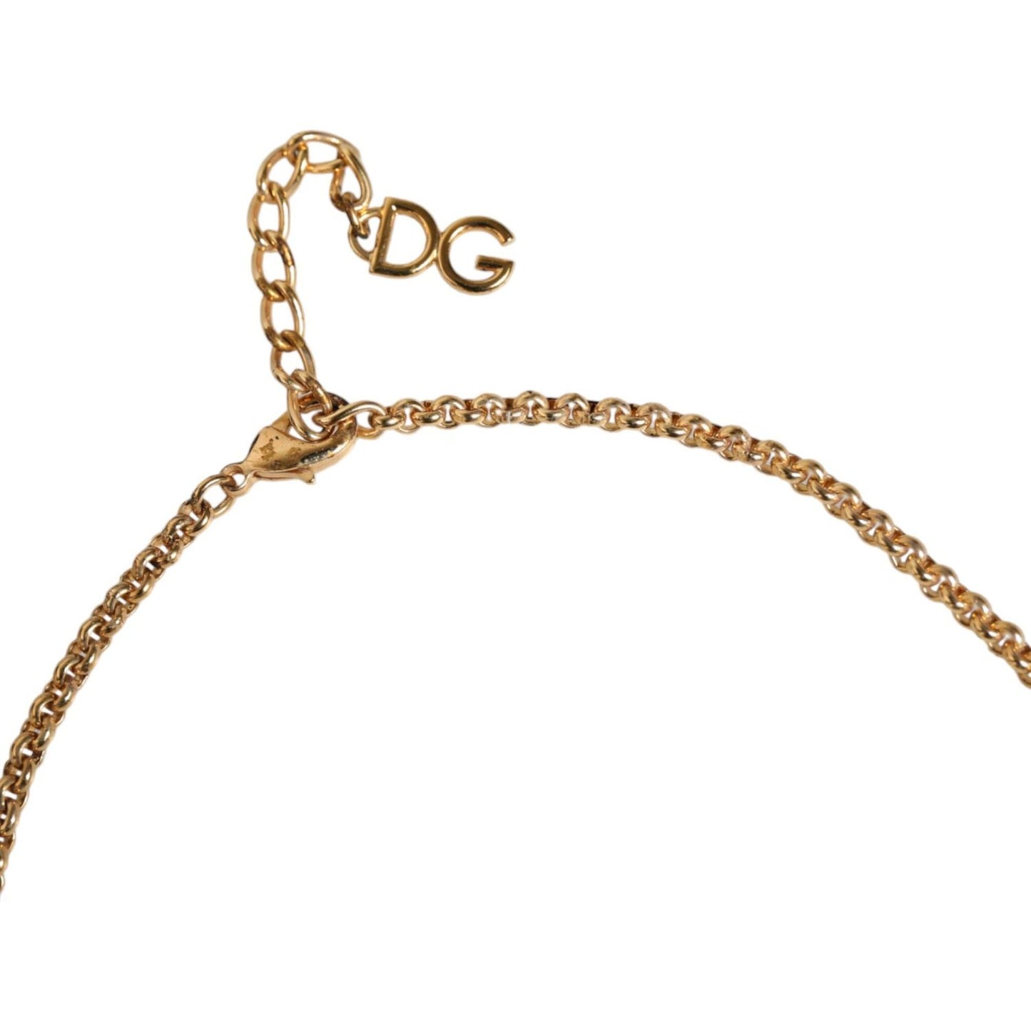 Dolce & Gabbana Gold Brass Leopard Flower Embellished Statement Necklace Necklace Dolce & Gabbana