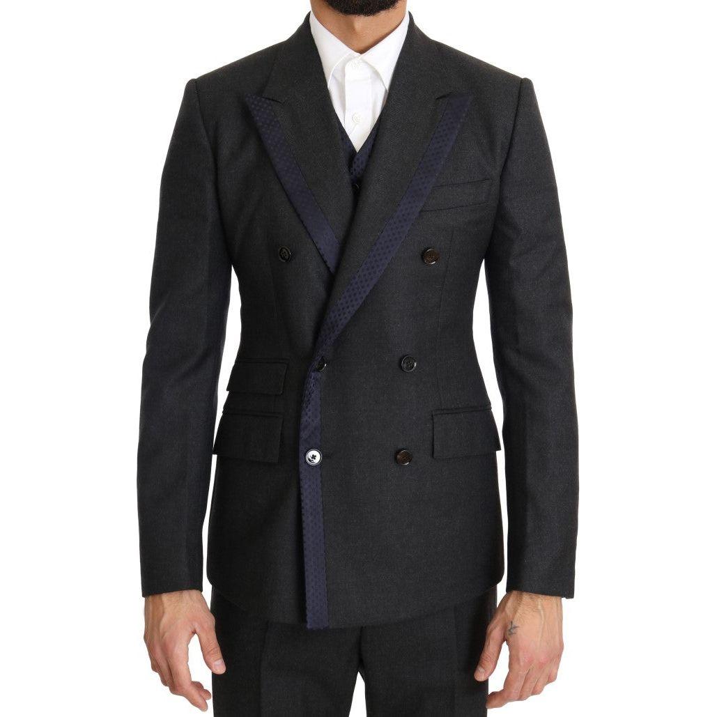 Dolce & Gabbana Elegant Gray Polka Dot 3-Piece Suit Suit Dolce & Gabbana