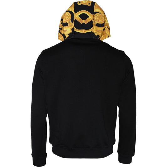 Versace Black Medusa Print Cotton Full Zip HoodieSweatshirt Sweater Versace