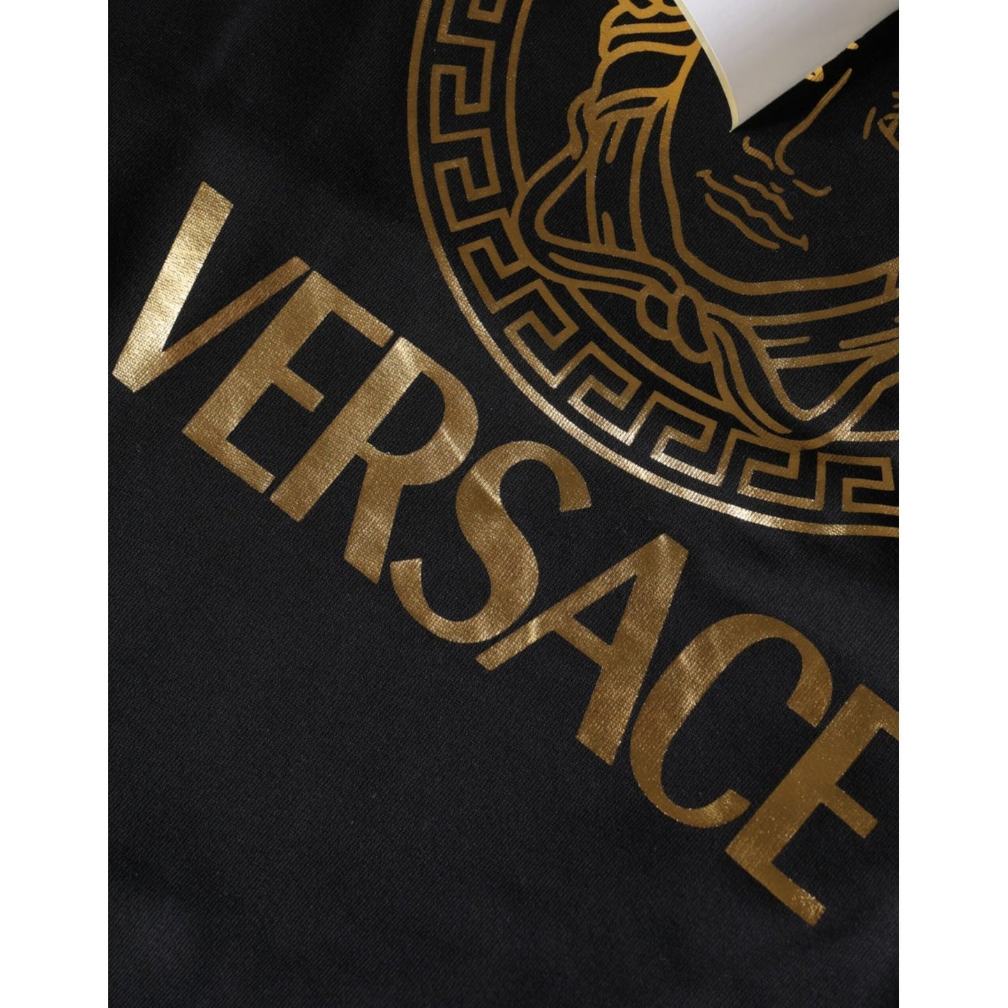 Versace Black Medusa Print Cotton HoodiePullover Sweatshirt Sweater Versace