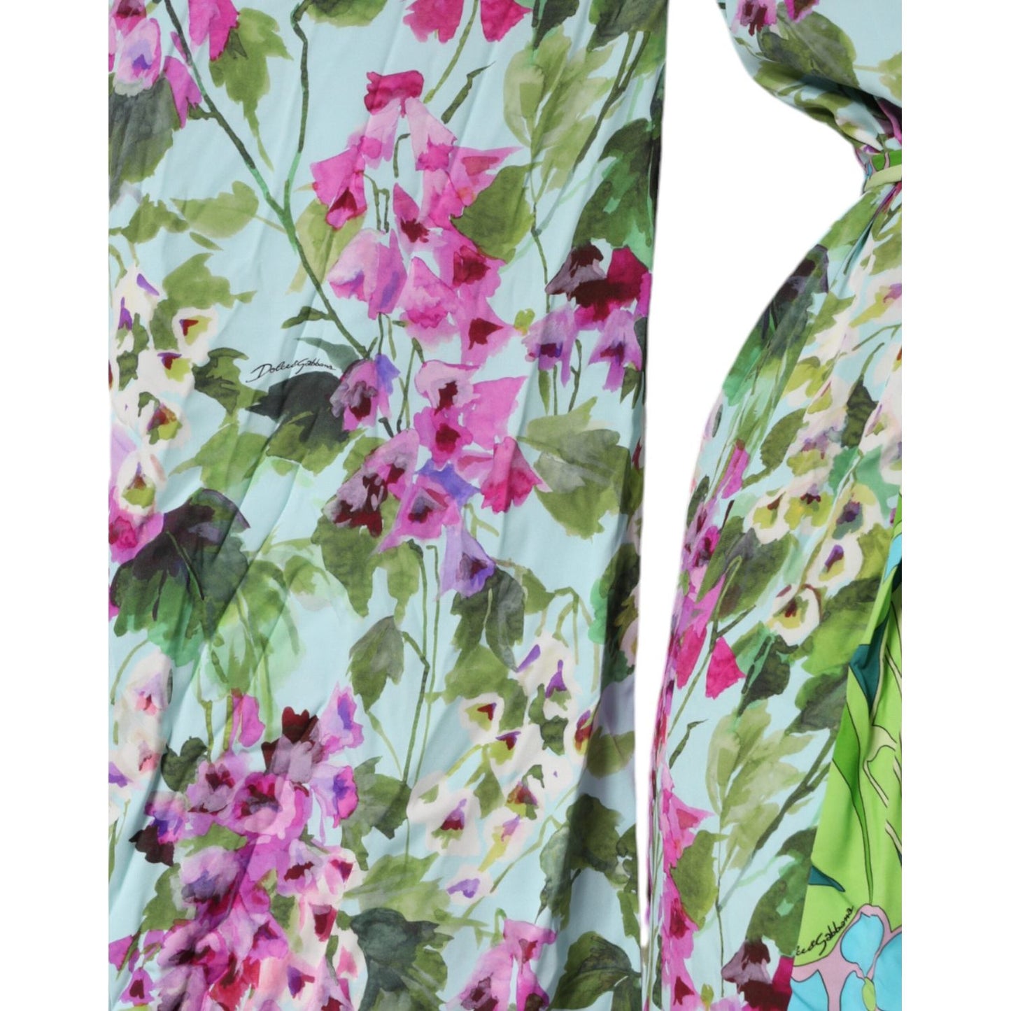 Dolce & Gabbana Multicolor Floral Silk Stretch Wrap Dress Dolce & Gabbana