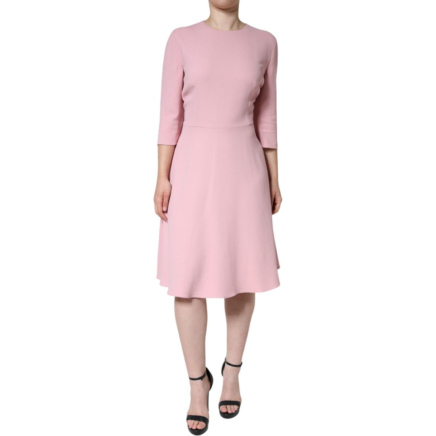 Dolce & Gabbana Pink A-line Viscose 3/4 Sleeves Dress Dolce & Gabbana