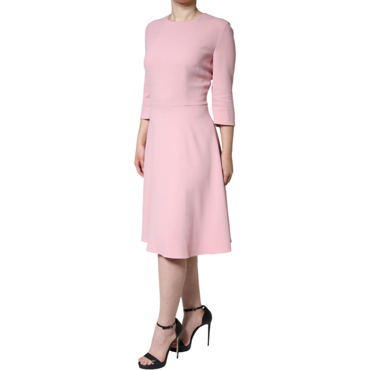 Dolce & Gabbana Pink A-line Viscose 3/4 Sleeves Dress Dolce & Gabbana