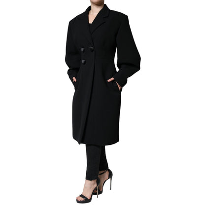 Dolce & Gabbana Black Double Breasted Trench Coat Jacket