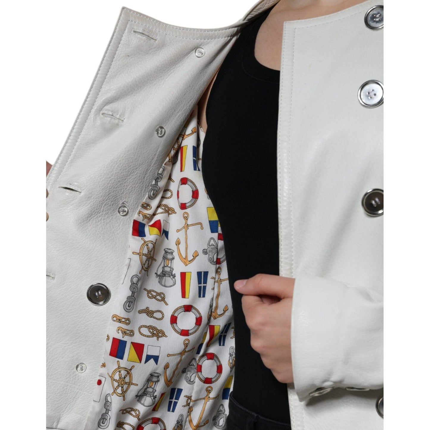 Dolce & Gabbana White Double Breasted Blazer Coat Jacket Dolce & Gabbana