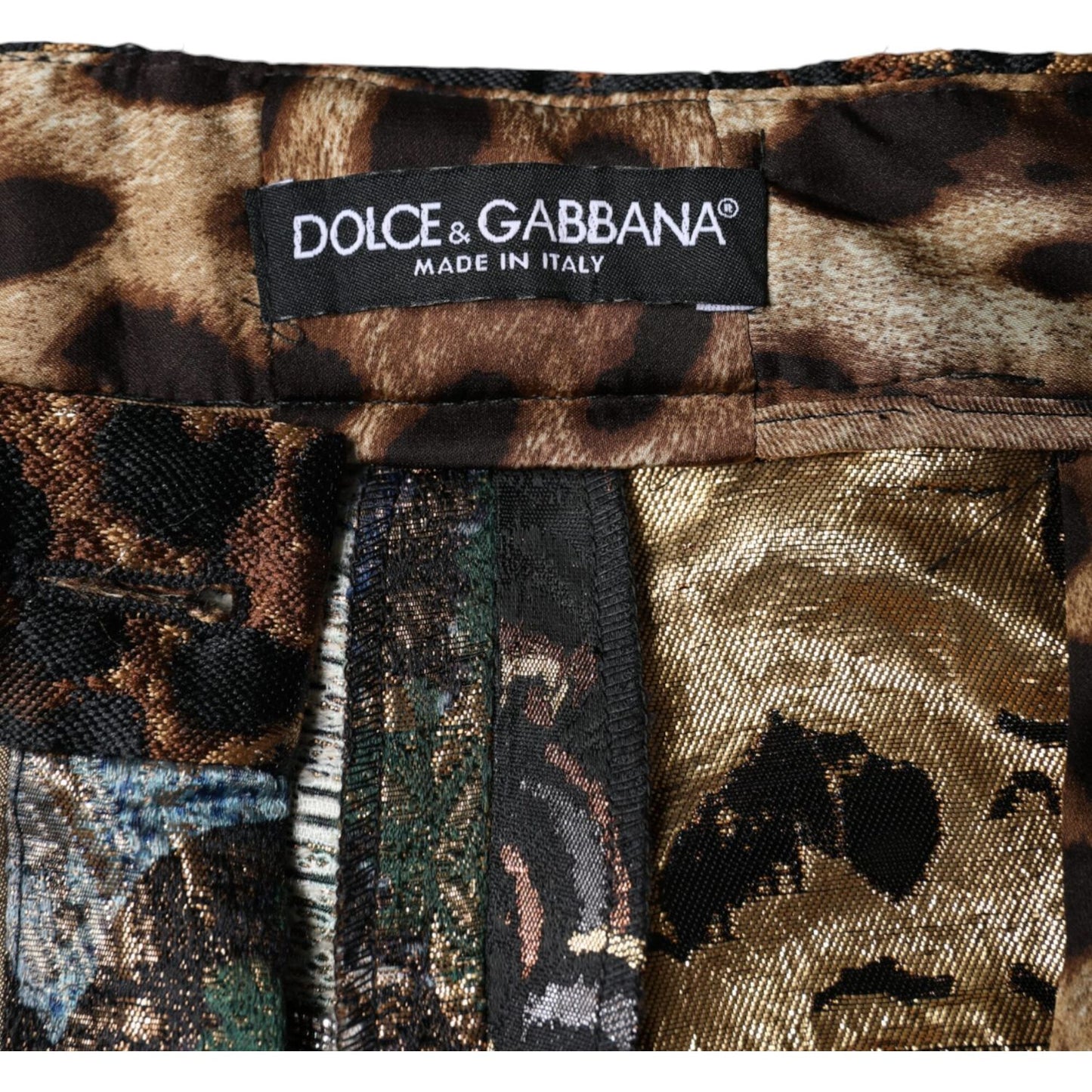 Dolce & Gabbana Multicolor Patchwork Jacquard High Waist Pants Dolce & Gabbana