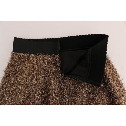 Dolce & Gabbana Gold Black Short Mini Skirt 10% Silk,1728,23% PL,49% Wool,67345645728,Clothing,Dolce & Gabbana,Gold,IT38|XS,Material: 18% PA,Mini - Skirts - Clothing,New with tags,Skirts - Clothing,Skirts - Women - Clothing,Women,Women - Clothing