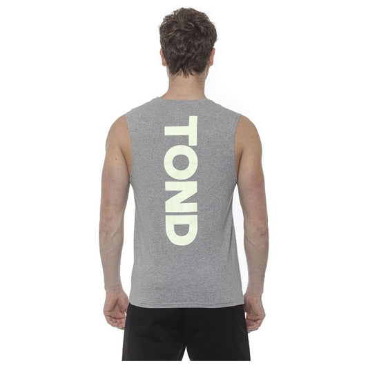 Tond Gray Cotton Men Tank Top Tond