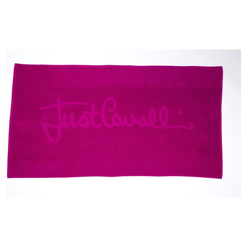 Just Cavalli Fuchsia Cotton Men Beach Towel Just Cavalli