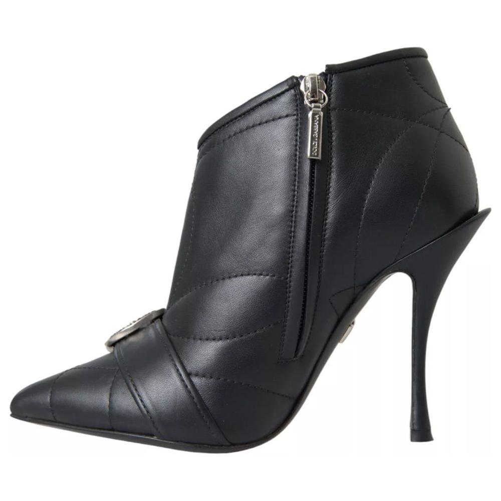 Dolce & Gabbana Black Leather Di Lambskin Boot Dolce & Gabbana