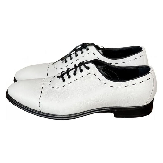 Dolce & Gabbana White Leather Di Calfskin Formal Dolce & Gabbana