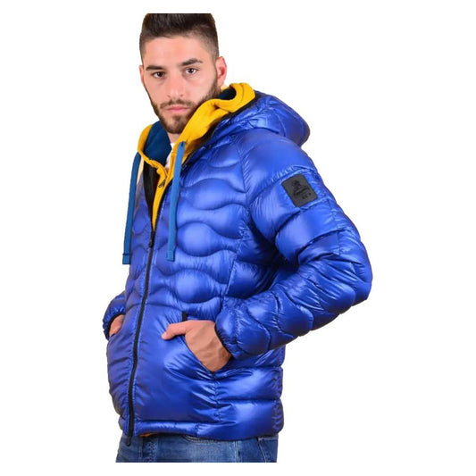 Refrigiwear Blue Nylon Mens Down Jacket Refrigiwear