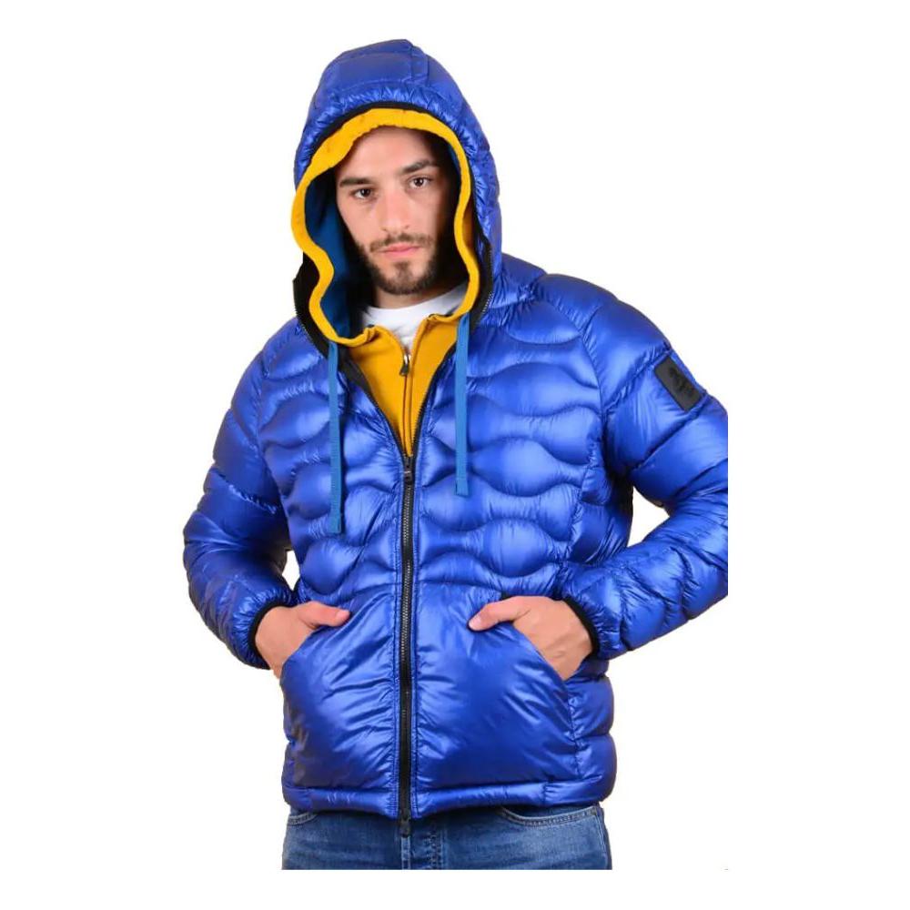 Refrigiwear Blue Nylon Mens Down Jacket Refrigiwear