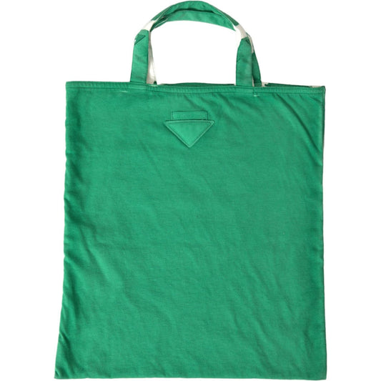Elegant Green Fabric Tote Bag Prada
