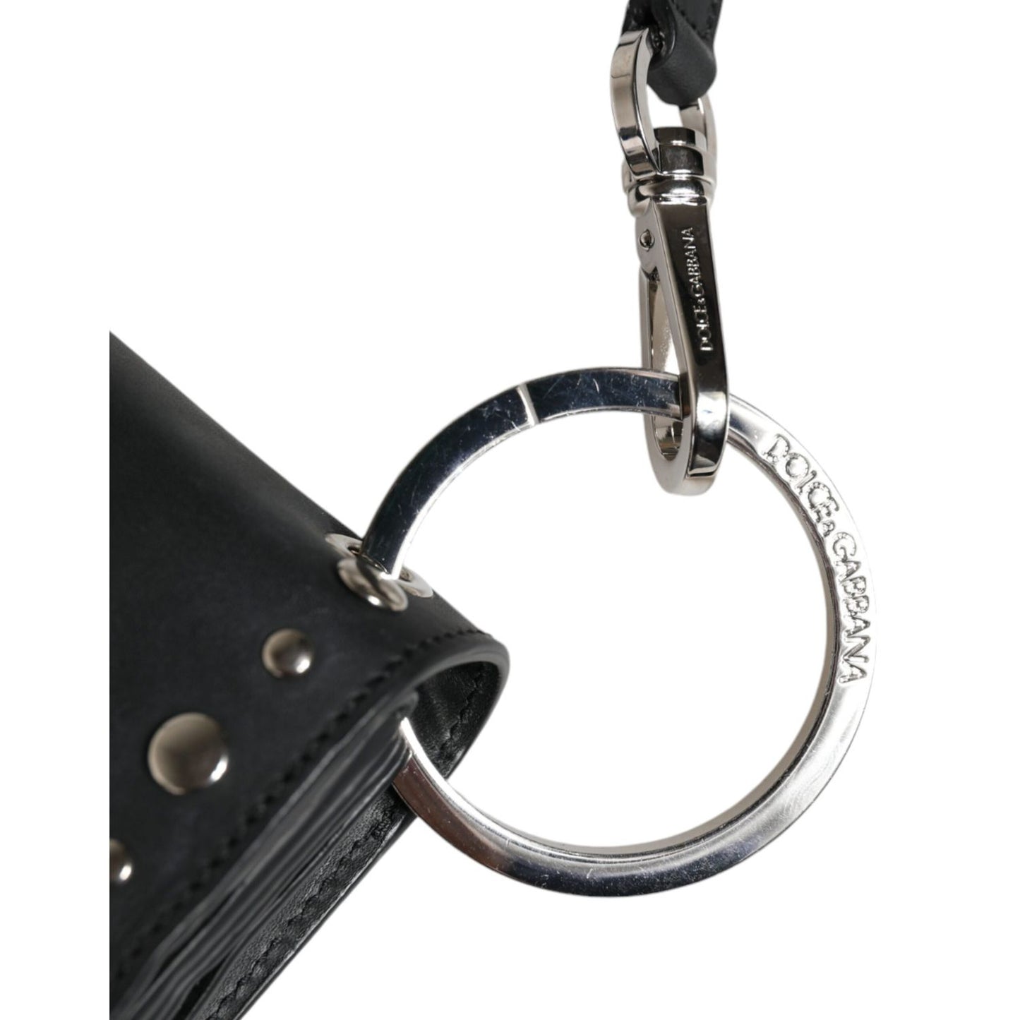 Dolce & Gabbana Black Small Leather Studded Shoulder Crossbody Bag