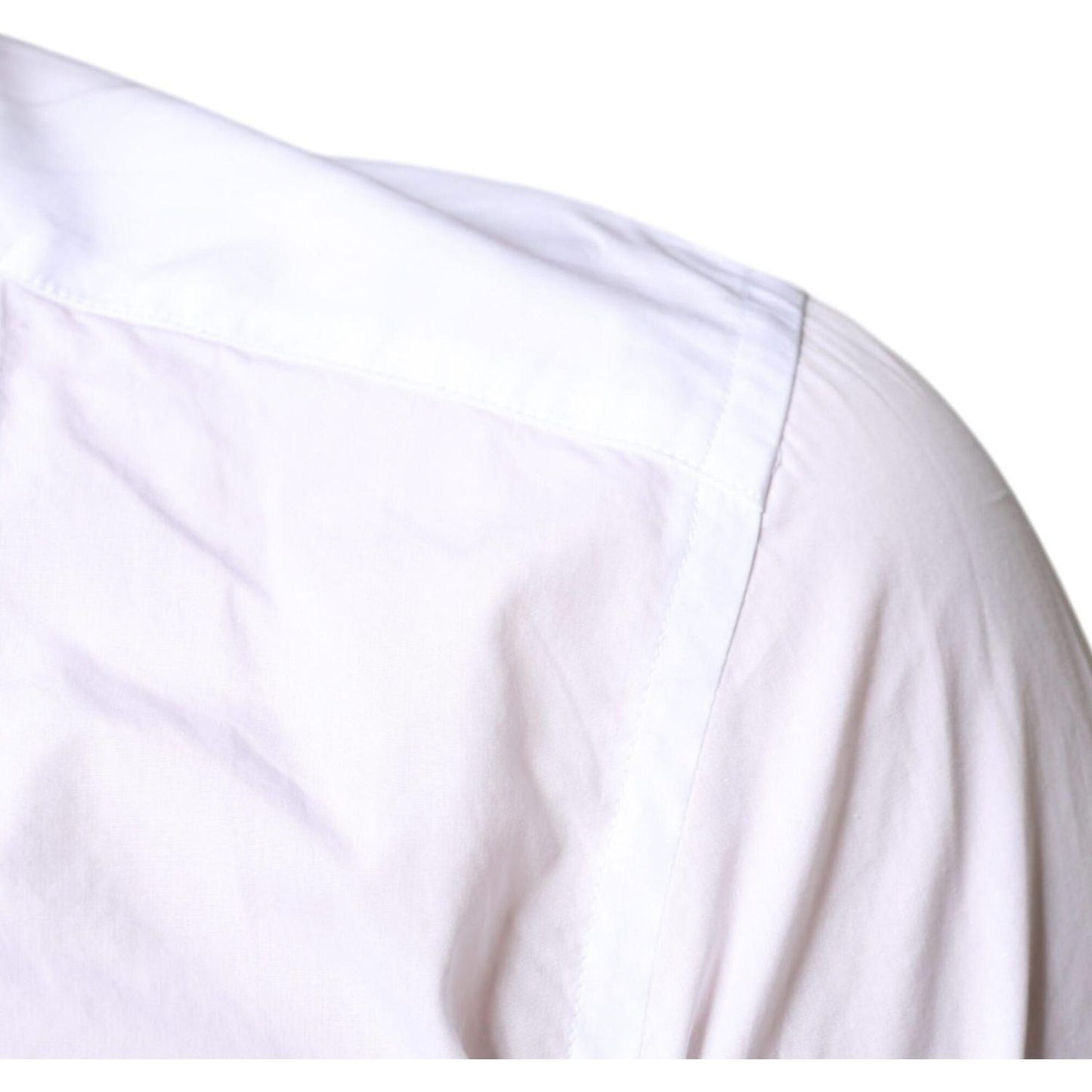 Dolce & Gabbana White Bib Cotton Poplin Formal Dress Shirt Dolce & Gabbana