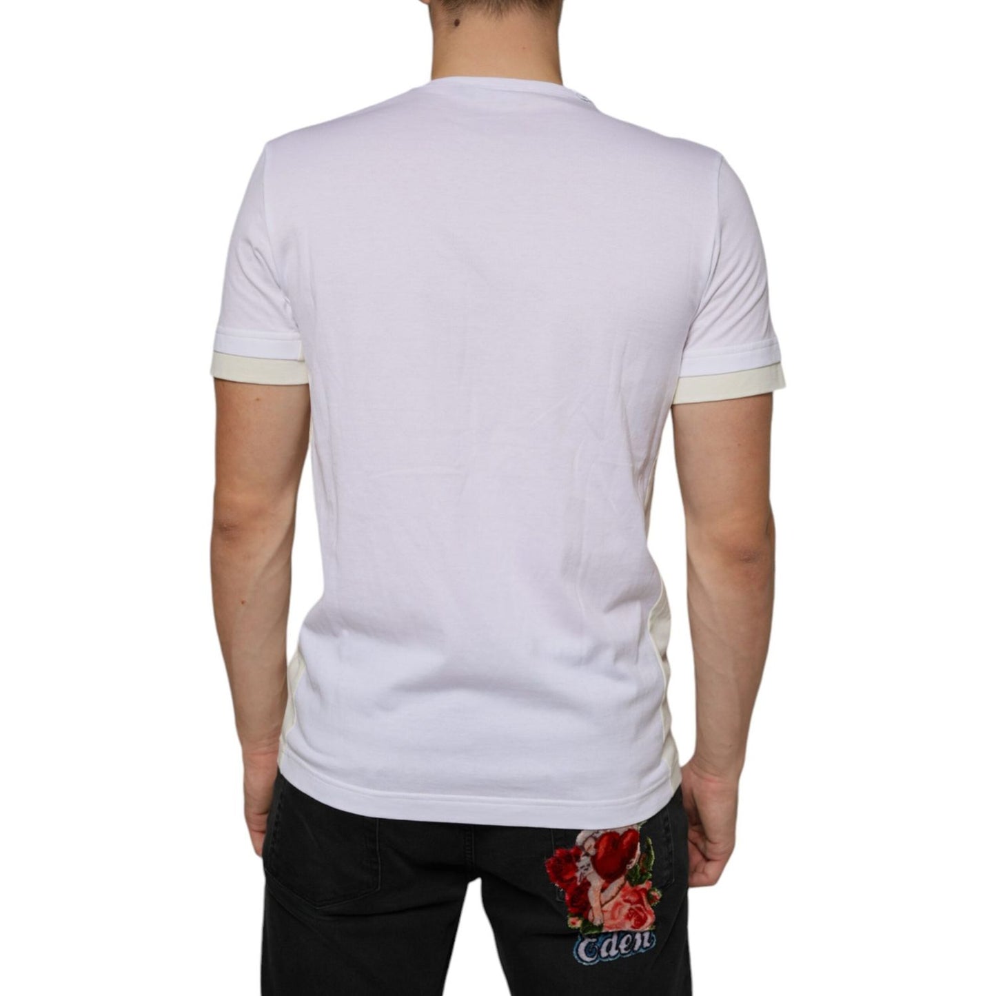 Dolce & Gabbana White Cotton Pocket Short Sleeves T-shirt Dolce & Gabbana