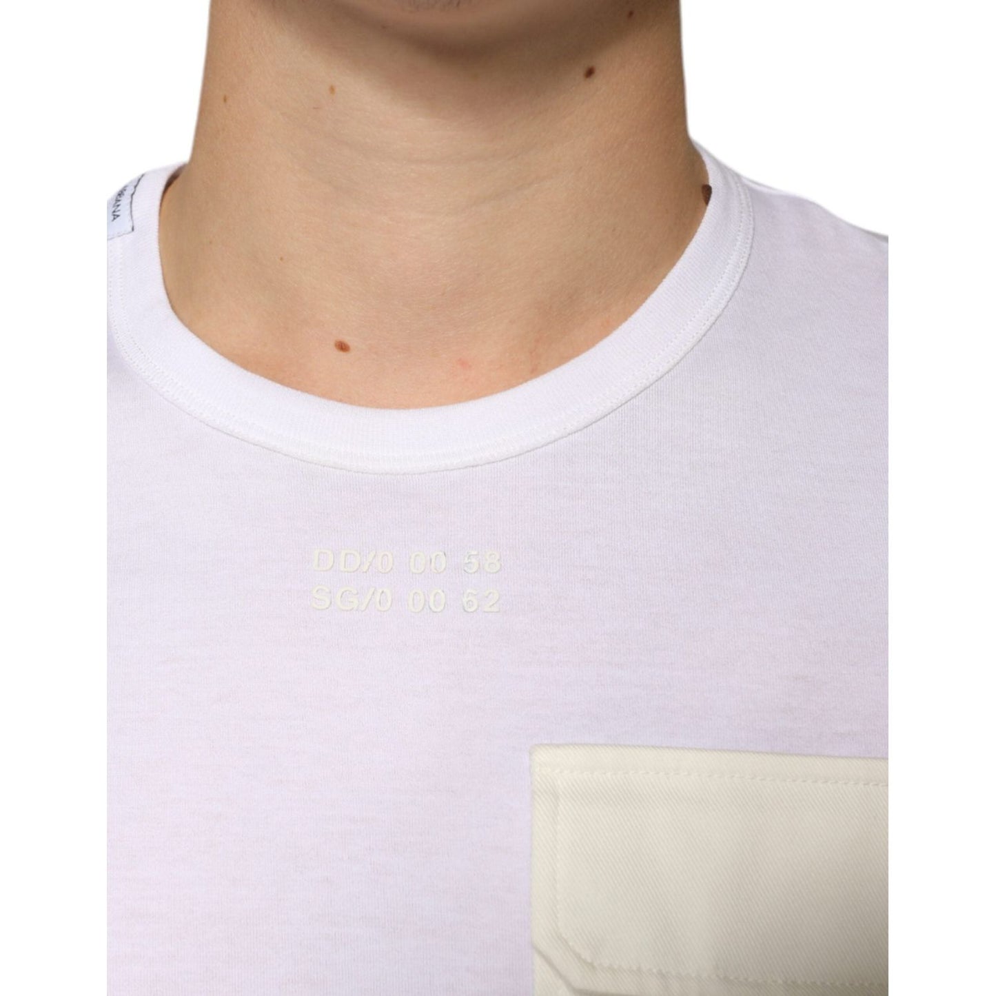 Dolce & Gabbana White Cotton Pocket Short Sleeves T-shirt Dolce & Gabbana