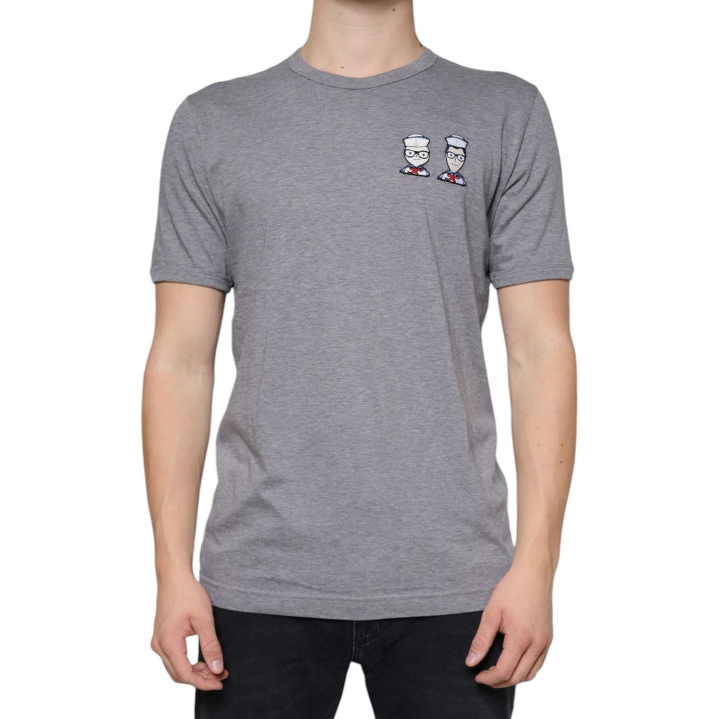 Dolce & Gabbana Gray Cotton #DGFamily Short Sleeves T-shirt Dolce & Gabbana