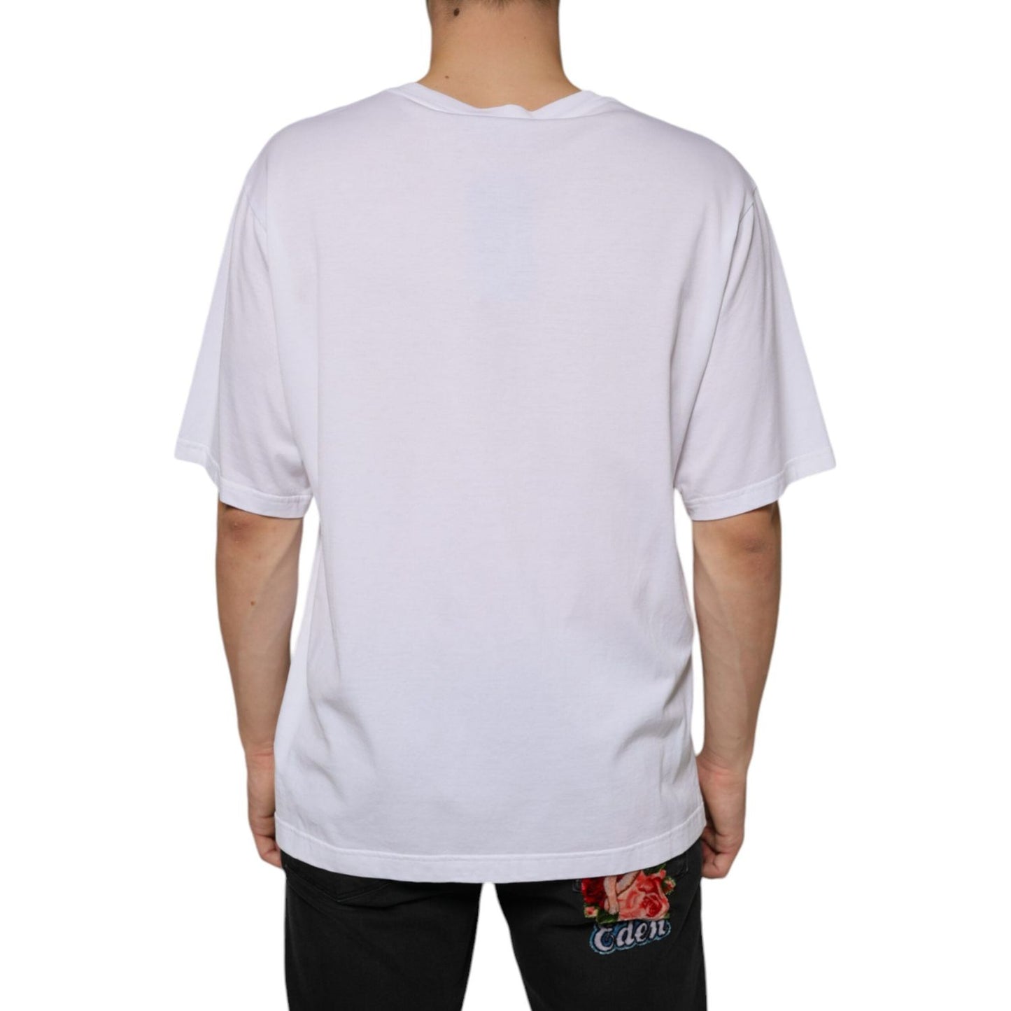 Dolce & Gabbana White Metal DG Logo Cotton Short Sleeves T-shirt Dolce & Gabbana