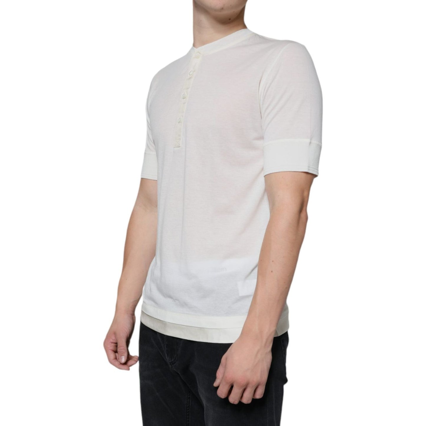 Dolce & Gabbana Off White Cotton Short Sleeves T-shirt Dolce & Gabbana