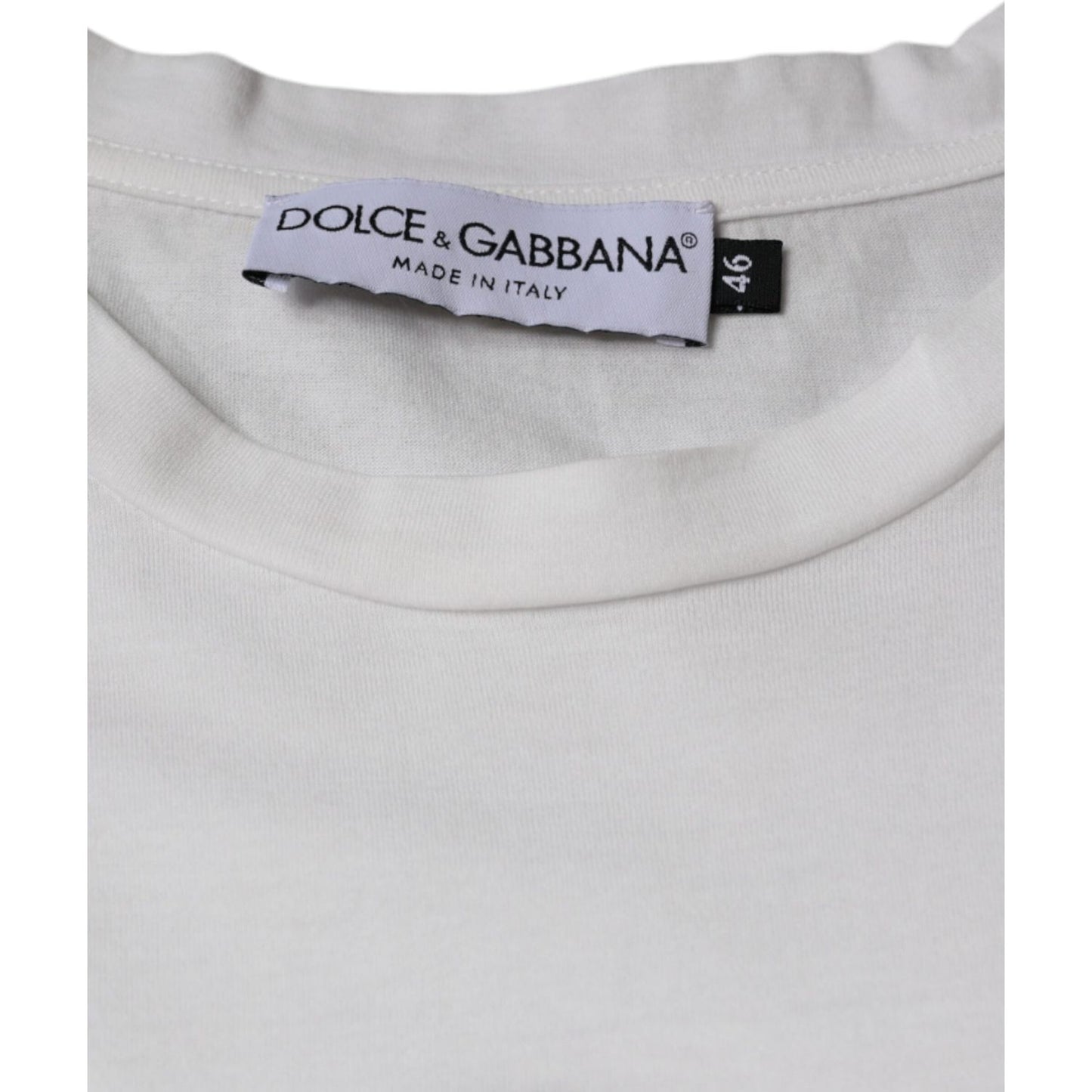 Dolce & Gabbana White Cotton DG Logo Print Casual T-shirt Dolce & Gabbana