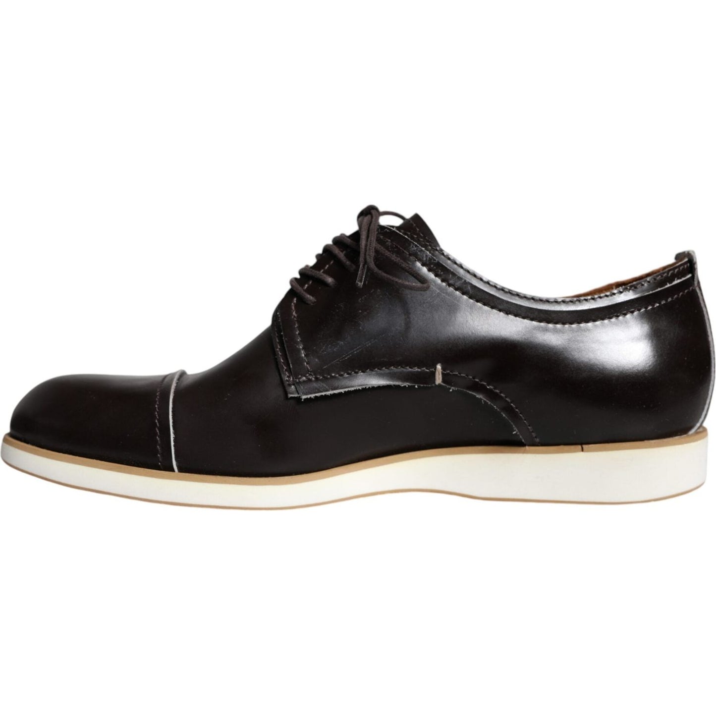 Pollini Black White Leather Lace Up Men Dress Formal Shoes Pollini