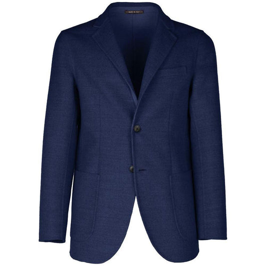 Made in Italy Blue Wool Vergine Blazer Made in Italy