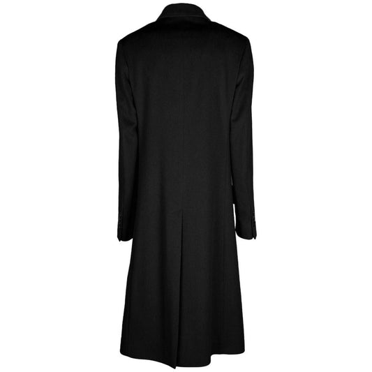 Made in Italy Black Wool Women Coat Made in Italy