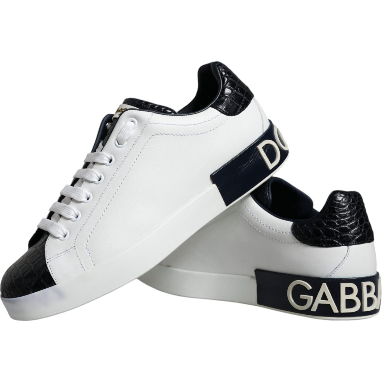 Dolce & Gabbana White Leather Logo Portofino Sneaker Shoes Dolce & Gabbana