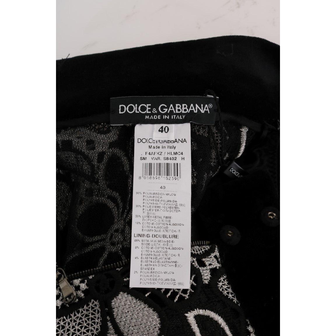 Dolce & Gabbana Floral Macramé Lace Crystal Button Skirt 10% cotton,1728,30% nylon,30% polyester,67345645728,Clothing,Dolce & Gabbana,IT40|S,Material: 30% lurex,Mini - Skirts - Clothing,Multicolor,New with tags,Skirts - Clothing,Skirts - Women - Clothing,