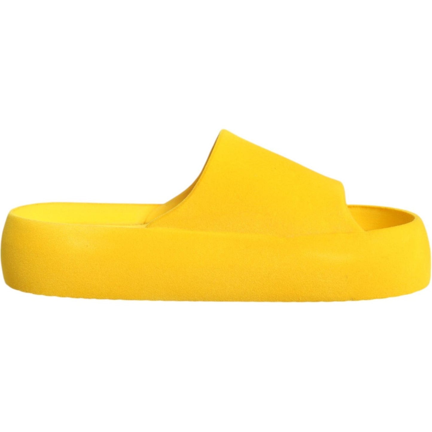 Dolce & Gabbana Yellow Rubber Slides Sandals Beachwear Shoes Dolce & Gabbana