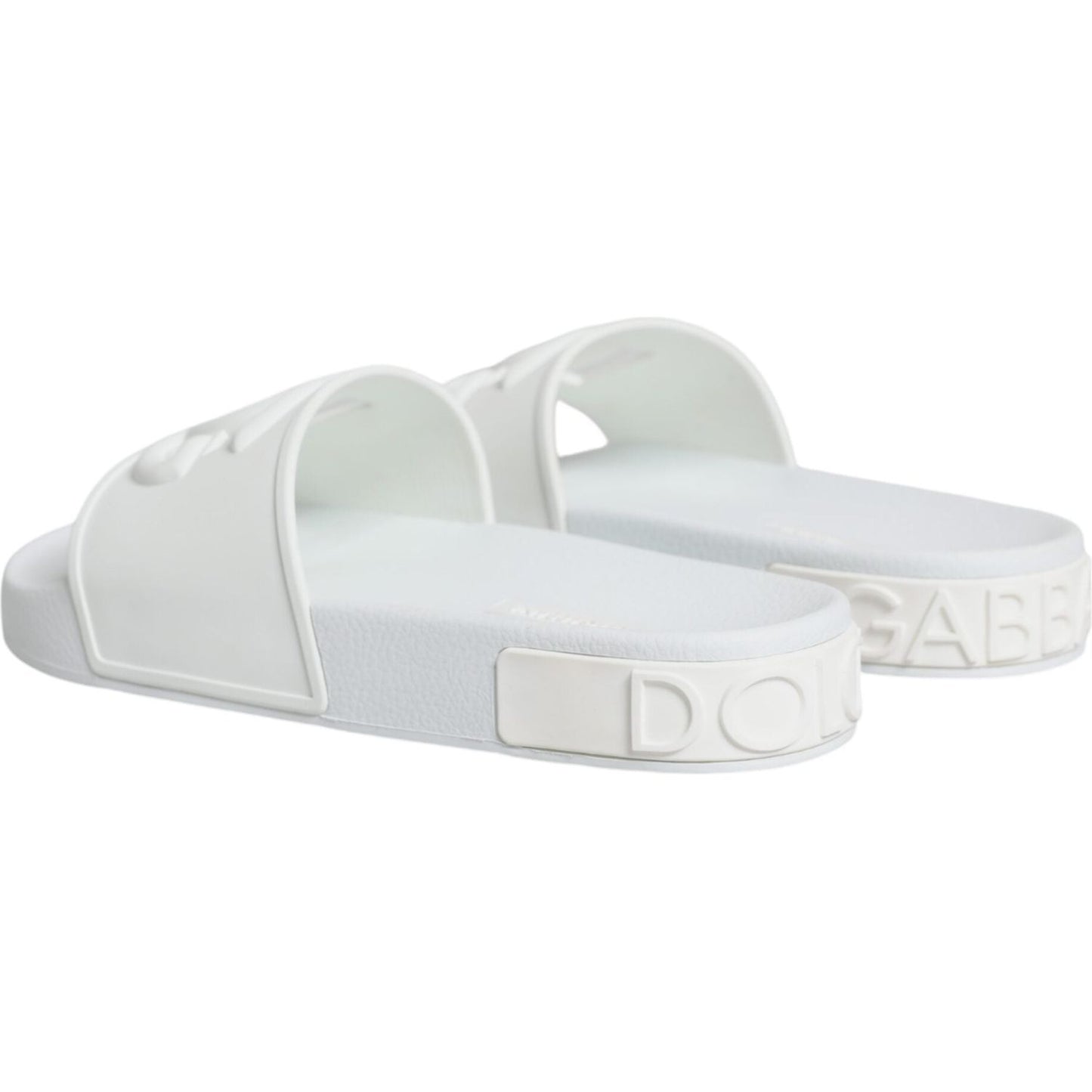 Dolce & Gabbana White Rubber Slides Sandals Beachwear Shoes Dolce & Gabbana