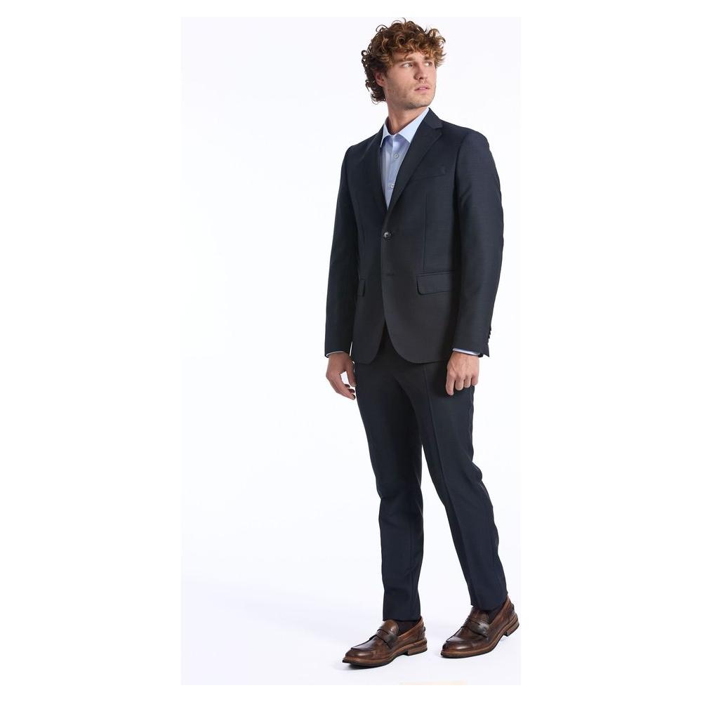 Baldinini Trend Black Wool Men Suit Baldinini Trend