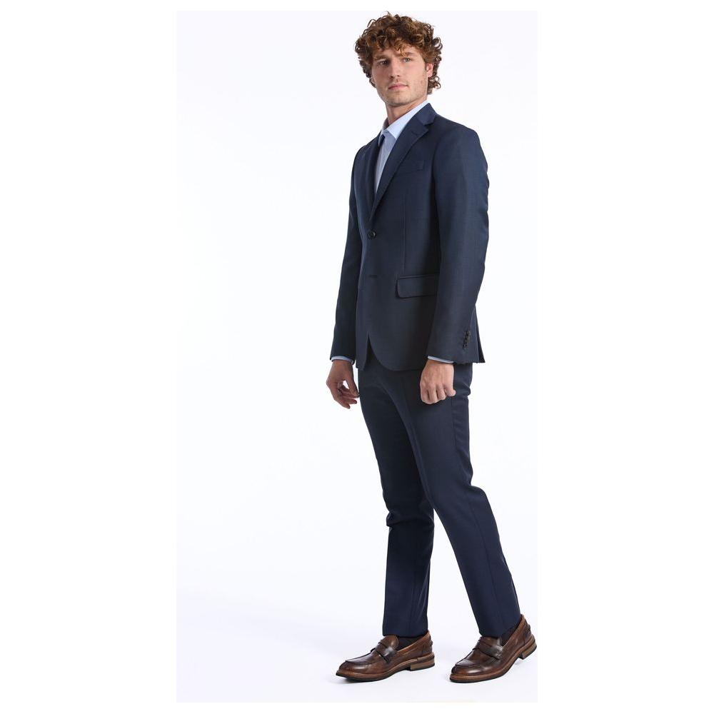 Baldinini Trend Blue Wool Men Suit Baldinini Trend