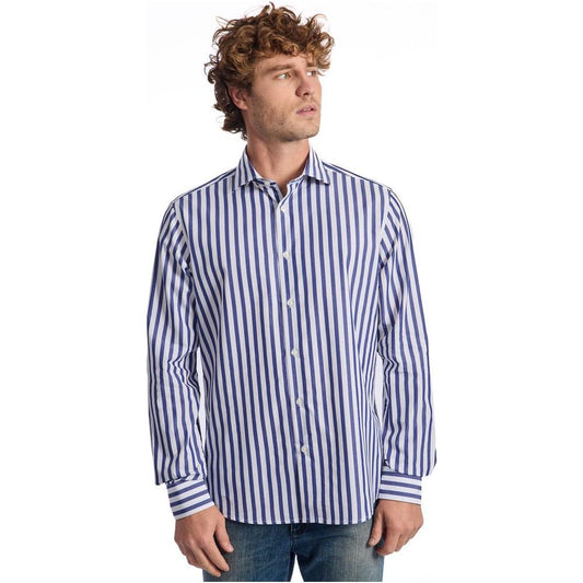 Baldinini Trend Blue Cotton Men Shirt Baldinini Trend