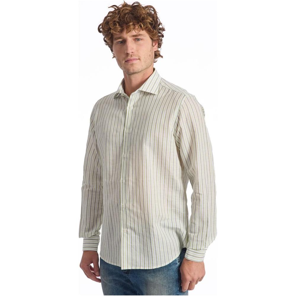 Baldinini Trend Beige Cotton Men Shirt Baldinini Trend