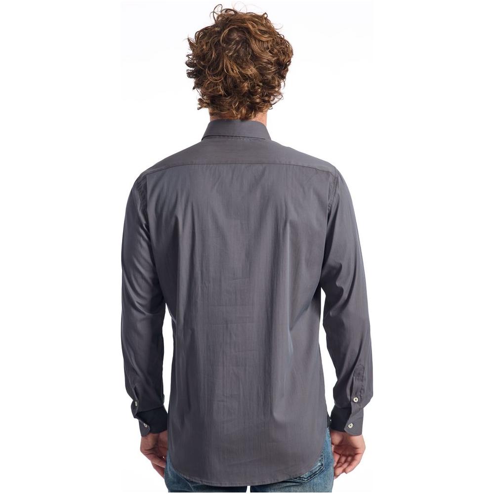 Baldinini Trend Gray Cotton Men Shirt Baldinini Trend