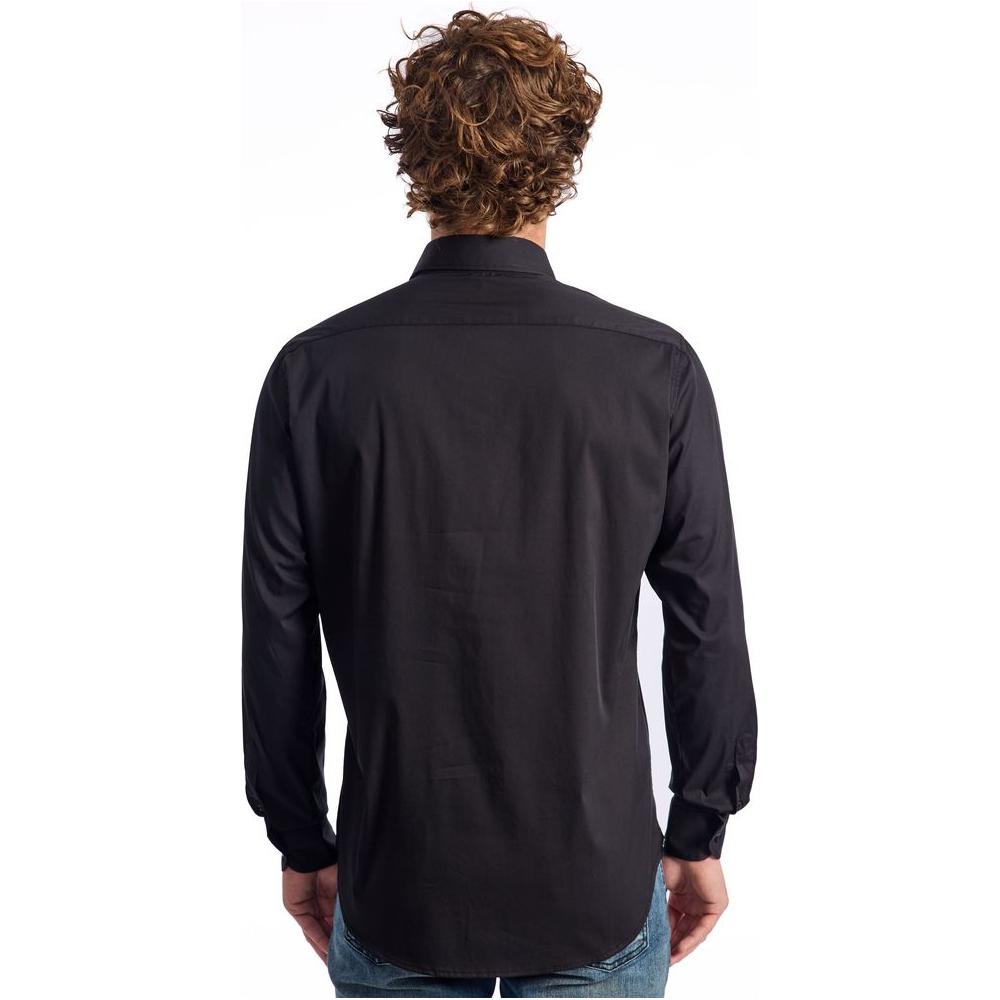 Baldinini Trend Black Cotton Men Shirt Baldinini Trend