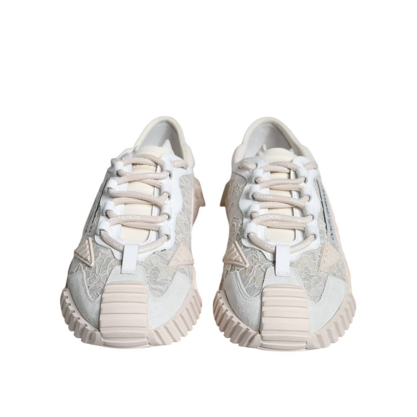 Dolce & Gabbana White Lace NS1 Low Top Sneaker Sports Shoes