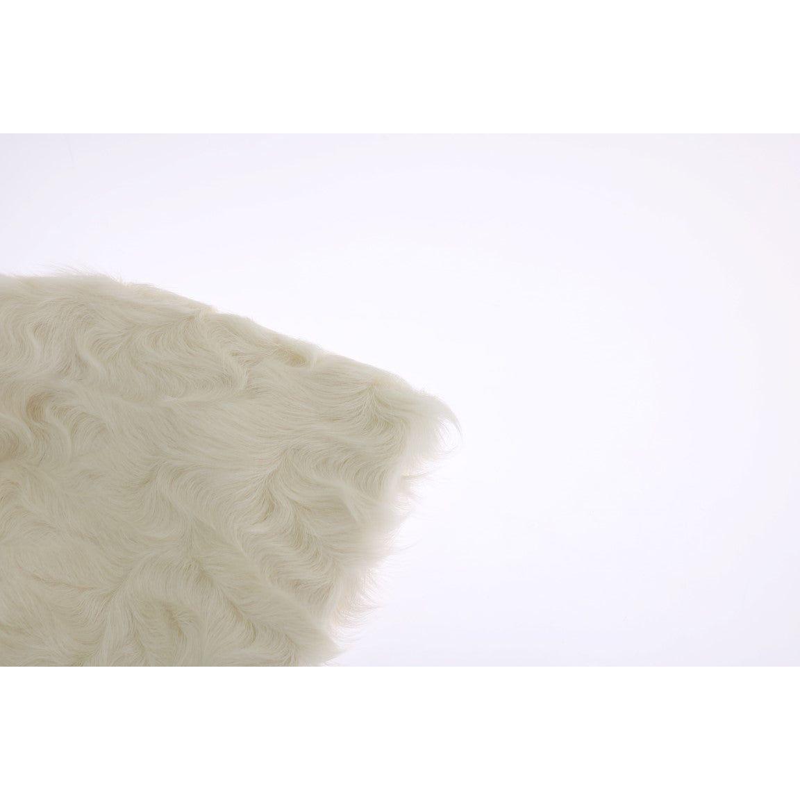 Dolce & Gabbana Elegant White Fur Beanie Luxury Winter Hat Beanie Hat Dolce & Gabbana