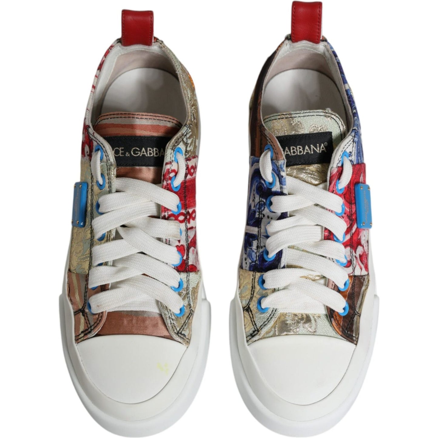 Dolce & Gabbana Multicolor Patchwork Low Top Sneakers Shoes Dolce & Gabbana