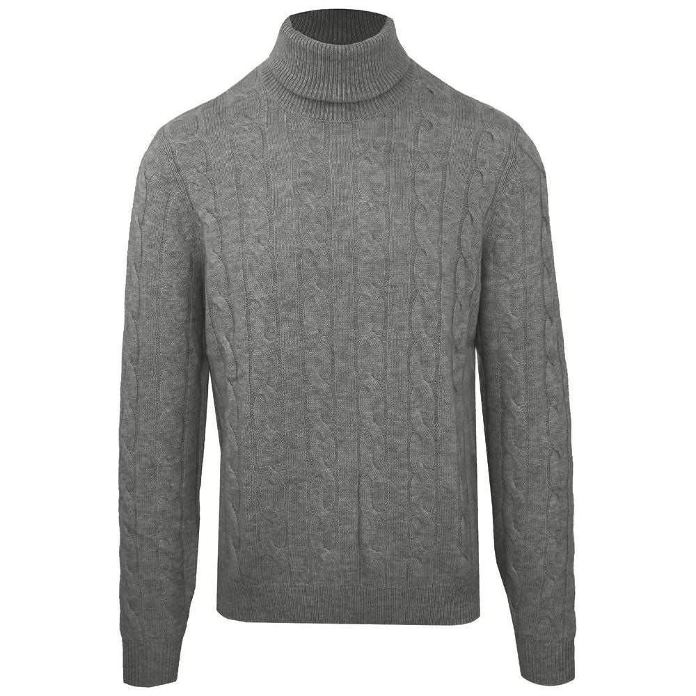 Malo Gray Wool Men's Turtleneck Sweater Malo