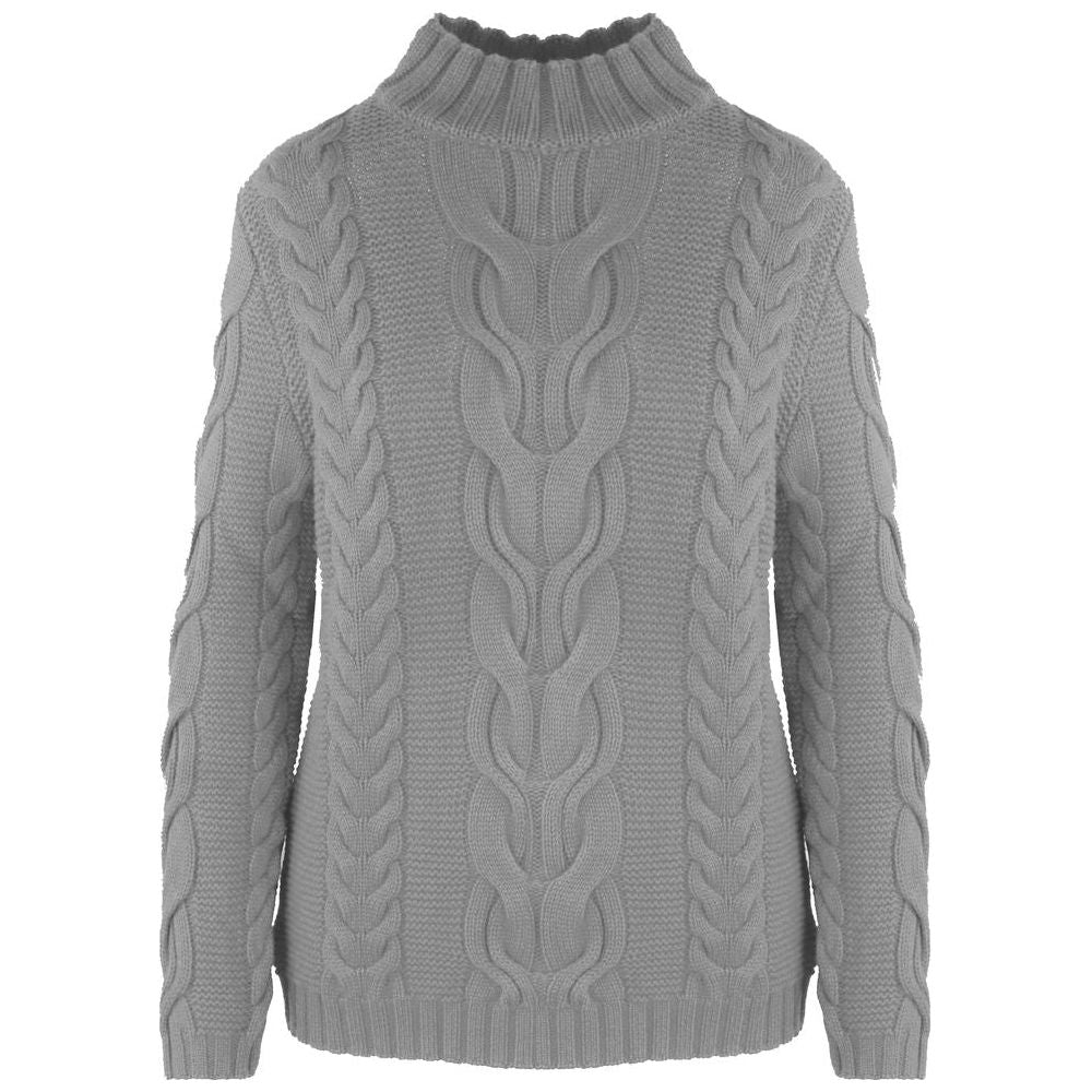 Malo Gray Wool Women Turtleneck Sweater Malo