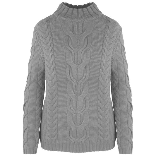 Malo Gray Wool Women Turtleneck Sweater Malo