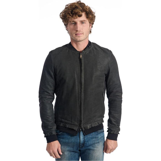 Roberto Pepe Luxury "Gray Lambskin Men Jacket" Roberto Pepe Luxury