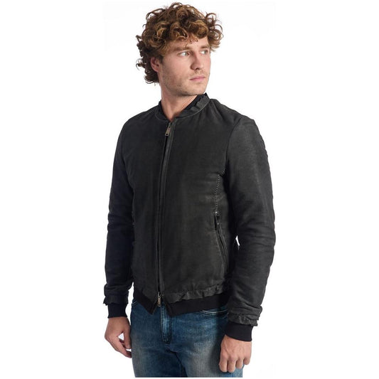 Roberto Pepe Luxury "Gray Lambskin Men Jacket" Roberto Pepe Luxury