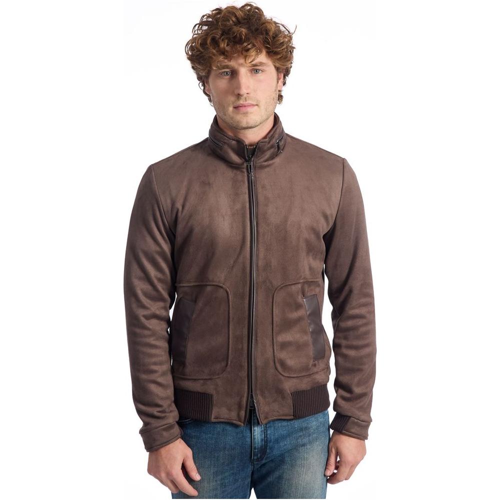 Roberto Pepe Luxury Brown Ecomontone Men Jacket Roberto Pepe Luxury