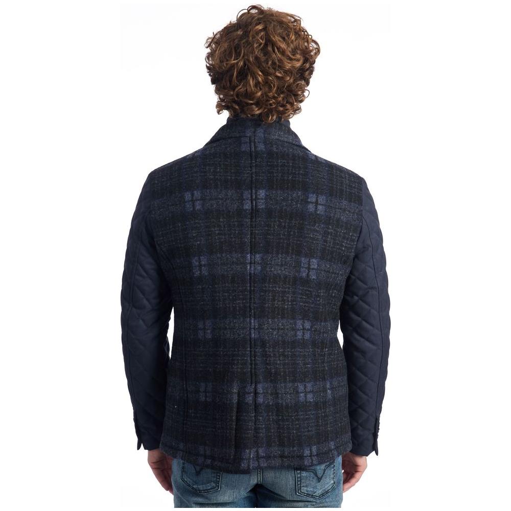 Roberto Pepe Luxury Blue Wool Men Jacket Roberto Pepe Luxury