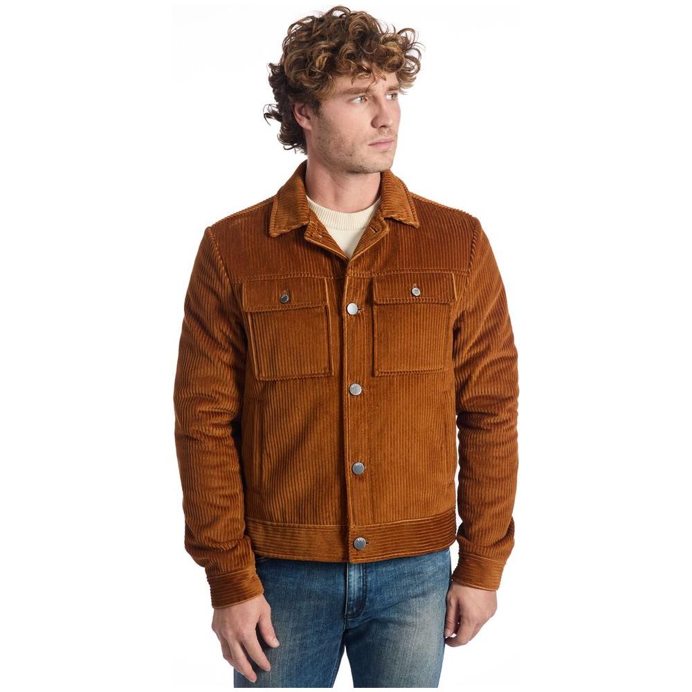 Roberto Pepe Luxury Brown Cotton Men Jacket Roberto Pepe Luxury